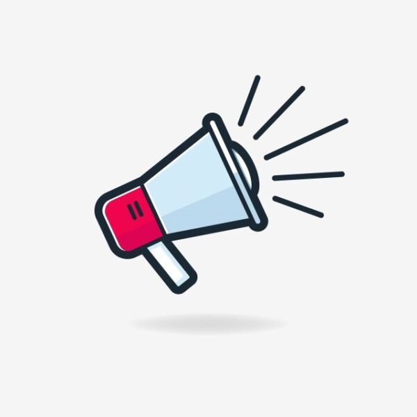 Loudspeakers Clipart Transparent PNG Hd, Loudspeaker Or Megaphone Icon Symbol Isolated On White Background, White Icons, Megaphone Icons, Background Icons PNG Image For Free Download Telegram Promotions Packages